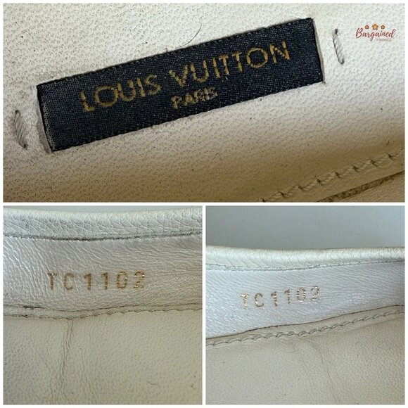 Authentic Louis Vuitton Cream/Beige Leather Monogram Ballet Flats 37/7 - Picture 7 of 13